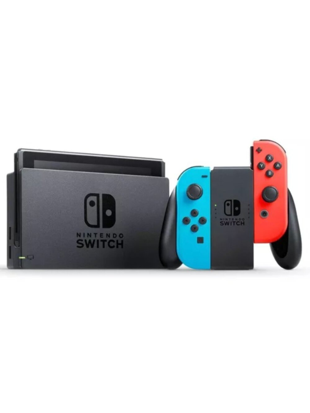 Nintendo Switch with Neon Blue and Neon Red Joy-Con